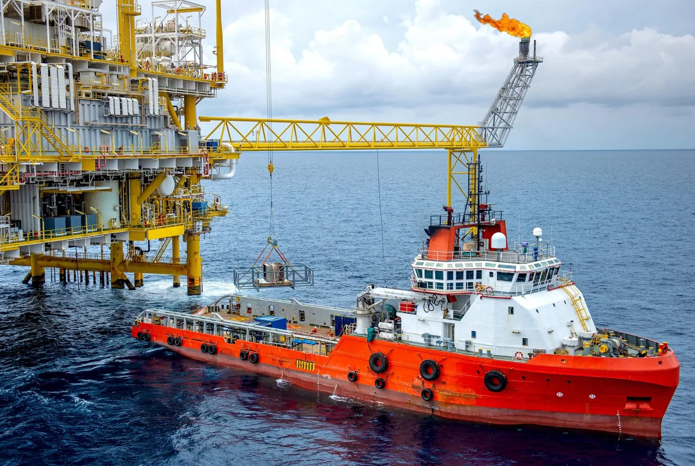 PSV at offshore platform